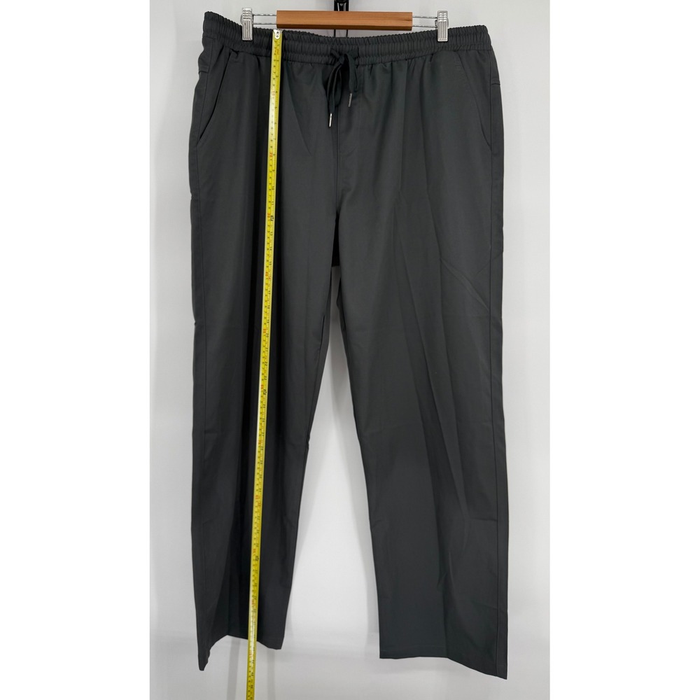 Coofandy Mens Gray Drawstring Waist Straight Leg Polyester Pants Sz 2XL NEW - Picture 2 of 13
